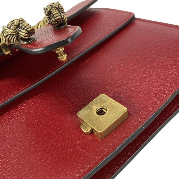 Auth GUCCI Dionysus 421970 Red Navy Leather Shoulder Bag - Picture 11 of 15